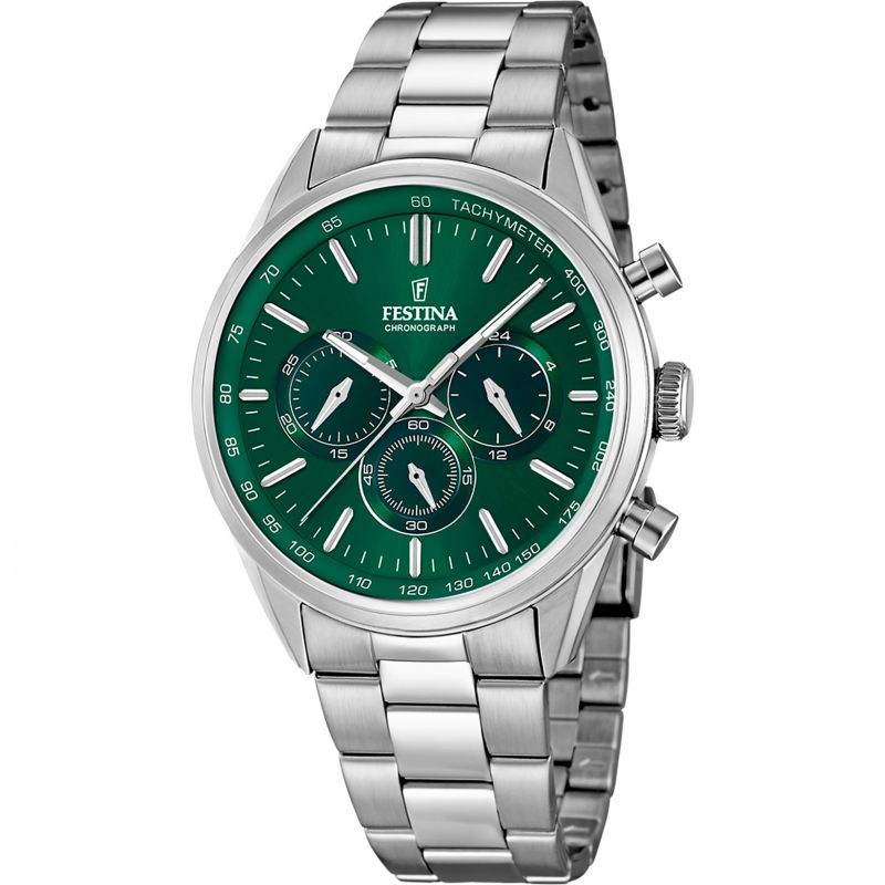【ma】BrightWin Herenhorloge Liverpool Diver Chronograph Green - 1-2206I