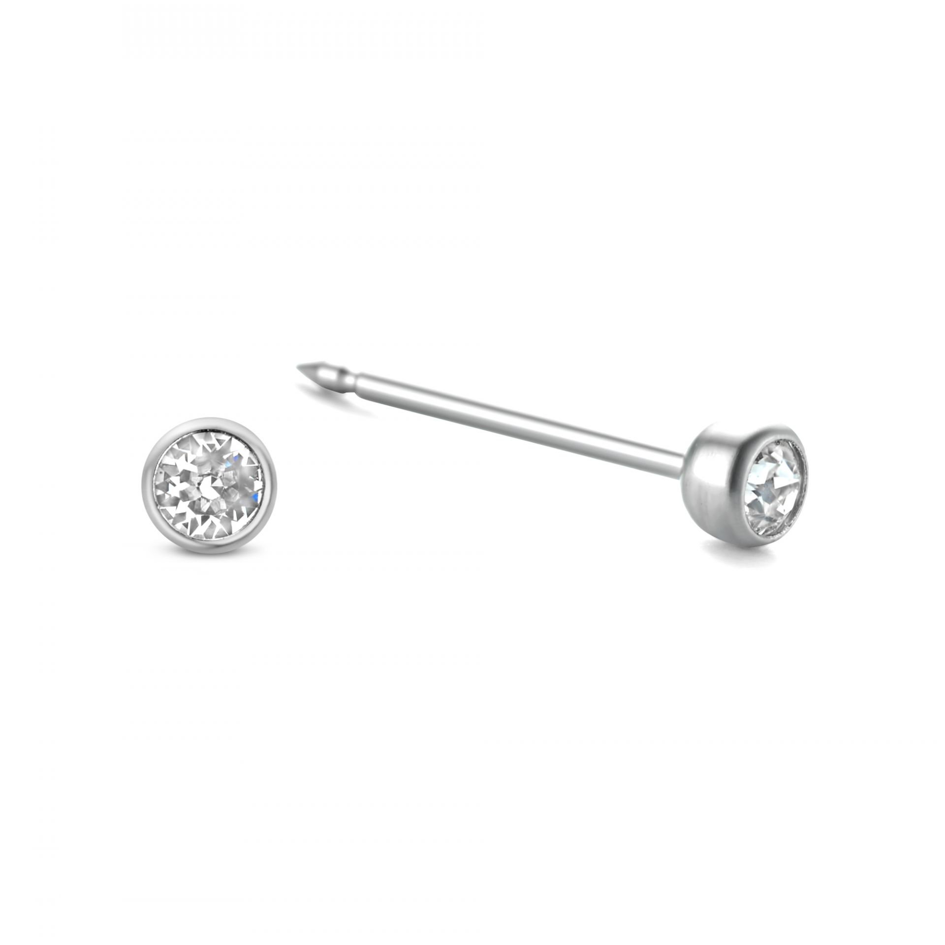 Zirkonia Oorbellen Knopjes Chirurgisch staal Zilver Vierkant 4 mm – Idhuna Jewels